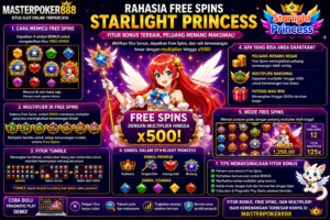 MASTERPOKER888 membahas fitur Free Spins Starlight Princess, multiplier hingga x500, simbol emas, dan potensi kemenangan maksimal dalam mode bonus.